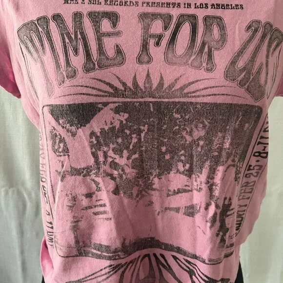 Hollister Pink Cropped Vintage Top Time For Us super cute summer tee - 0324 - Picture 3 of 5